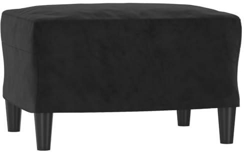 vidaXL Fußhocker, Sitzhocker Sitzbank mit Holzrahmen, Polsterhocker Hocker für Wohnzimmer, Fußbank Fußstütze Fußablage, Modern, Schwarz Samt