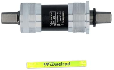 MSZweirad Shimano Fahrrad Innenlager BB-UN300 Vierkant BSA 68/73mm Verschiedene Achslängen inklusive Reflexband (68, 117mm)