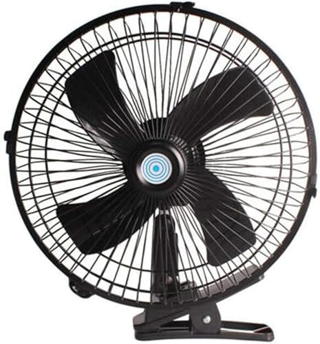 MACHSWON Ventilador de aire eléctrico de 25,4 cm y 24 V para coche, camión, hogar, ventilador de escritorio de 2 velocidades con clip, encendedor de cigarrillos recargable, giratorio de 180°