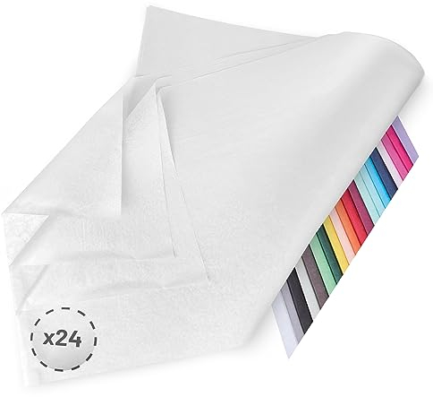 Verpackungswelt Seidenpapier 24 Blätter | 76x50 cm | Buntes Transparentpapier ideal als Verpackungsmaterial & Geschenkpapier | Papier zum Basteln | Schöne Dekoration | Bastelpapier in Creme