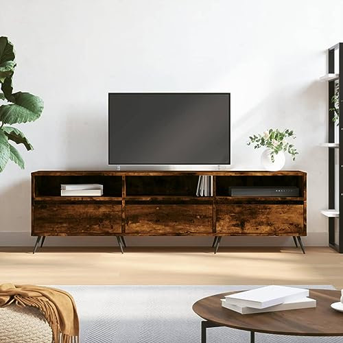 FIRBNUS TV-Schrank 150x30x44,5 cm Holz Lowboard in Räuchereiche für das Wohnzimmer