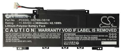 vhbw Batterie Compatible avec HP Pavilion X360 Convertible 14-DY0000NE, 14-DY0002NV, 14-DY0009UR Ordinateur Portable (3650mAh, 11,55V, Li-polymère)
