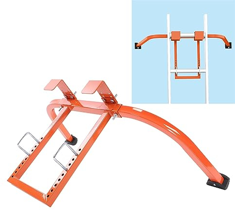 Ladder Stabilizer for Gutter, Ladder Hook Ladder Roof Hook Set Non-slip Ladder Platform Accessories Roof Ladder Steel Trailer Stabilizer, for Use with Extension L (Orange)