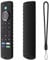Silikon-Fernbedienungsabdeckung für alle neuen Fire Stick 4K Max 2023, Silikonhülle kompatibel mit Fire TV Stick 4k Max 2nd Gen, Toshiba/Insignia NS-RCFNA-21, Silikonhülle mit Umhängeband (schwarz)