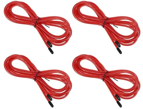 PATIKIL Câble de Remplacement pour Corde à Sauter de Vitesse de 10 Pieds, Lot de 4 Câbles de Remplacement de 4,5 mm pour Cordes à Sauter de Haute Vitesse, Rouge