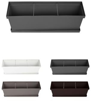 Jardin202 - Jardinera de Diseño con Plato – Jardinera con Separador de Ambientes para Interior y Exterior | 60 cm (Antracita)