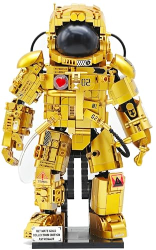 barweer Klemmbausteine Space Astronaut Bausteine Set,Technik Weltraum Astronaut Modell Heimdekoration Set für Erwachsene (990 Teile)
