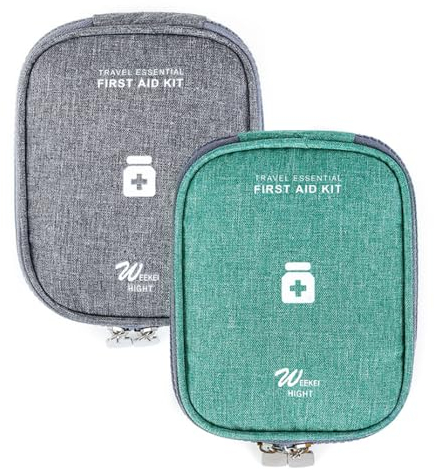 HIOQFR 2pcs Reiseapotheke Tasche Leer Tragbar Medizintasche Reise Medikamententasche Unterwegs Klein Notfalltasche Mini Erste Hilfe Tasche Apothekentasche Medikamenten Tasche für Home Office Outdoor