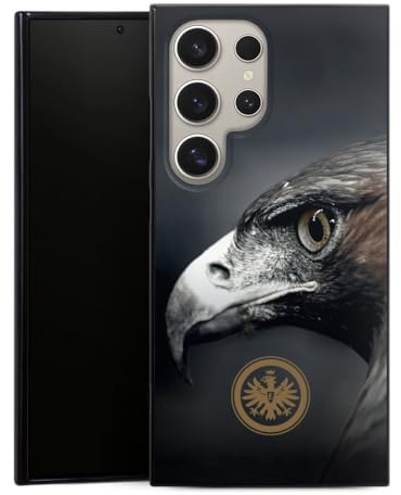 Silikon Hülle kompatibel mit Samsung Galaxy S24 Ultra Case schwarz Handyhülle Eintracht Frankfurt Offizielles Lizenzprodukt Adler