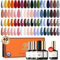 MODELONES 40er Nagellack Set - Herbst Gel Nagellack mit UV Base und Top Coat, Matte und Glitzer, Rot, Braun, Nude, Weiß, Orange, Rosa, Grün - Soak Off Starter Kit für Maniküre
