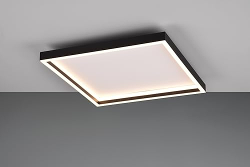 lightling eckige LED Deckenlampe Regina, Wand- und Deckenmontage, IP20 Indoor, Höhe 5 cm, Breite 35 cm, Metall, schwarz matt