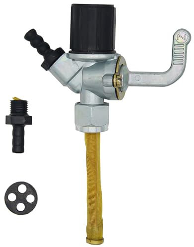 ANBOO Grifo de gasolina con bolsa de agua para Simson Schwalbe KR51/1, KR51/2 y SR 50, colador de latón inclinado para depósito de combustible Simson S50, S51 - MZ ETZ, TS, ES, tanque de motocicleta