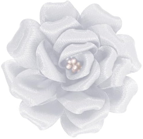Mecool Rose Hair Clip for Weddings Brooch Corsage Hair Head Clip on Flowers for Hair Jewellery Barrette Hair Decorations for Women Accessories | Hair Clips Girls-White