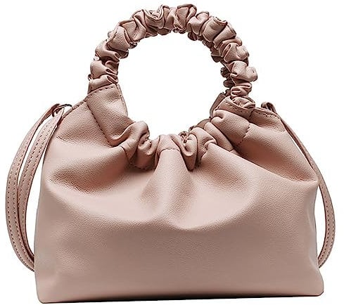 LIFKOME Borsa Tracolla Pu Per Donne e Ragazze Elegante e Versatile Come Borsa Spalla o Messenger Design Pieghettato Colore Rosa Leggera e Pratica