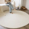 Tospass Beige Wohnzimmer Teppich Rund 160cm Modern Schlafzimmer Kinderzimmer Runder Creme Sofa Couchtisch Kurzflor Teppich Wasserdicht rutschfest Waschbarer