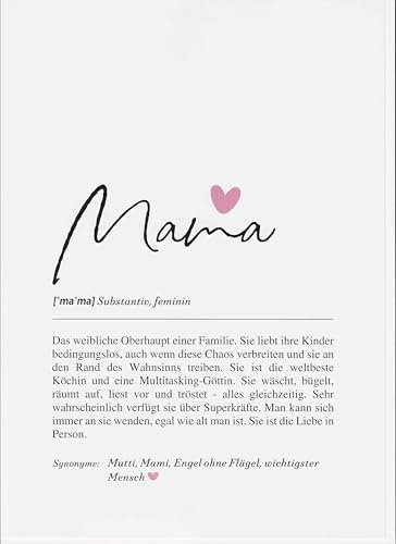 Fjllrven Definition Poster & Kunstdrucke | Weihnachtsgeschenke Mama Geschenk | Wandbilder Wohnzimmer | Weihnachten Geschenke für Mama Geburtstag | Wanddeko Deko Wohnzimmer | DINA A4
