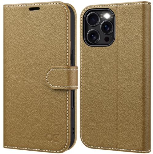 OCASE for iPhone 16 Pro Case, PU Leather Wallet, Magnetic Flip Folio Cover with RFID Blocking, Card Holders, Shockproof TPU, and Kickstand for 6.3 Inch iPhone 16 Pro (2024), Bronze