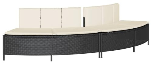 vidaXL Whirlpool-Bänke mit Auflagen 2 STK. Schwarz Poly Rattan