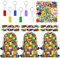 68Pcs Regalo per la Festa di Compleanno di Blocchi, con 6 Sacchetti con Coulisse per i Blocchi, 6 Portachiavi, 6 Braccialetto a Scatto, 50 Adesivi, Sacchetti per Feste, Regali per Ragazza e Ragazzo