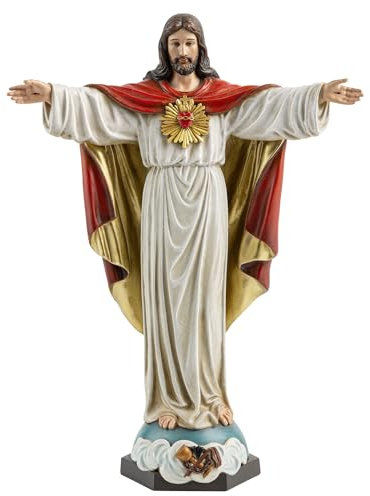 Grace4Joy Jesus-Christus-Statue, 32,5 cm, Jesus-Statue für Heimdekoration, handverkleidetes heiliges Herz, religiöse Geschenke, Renaissance-Kollektion