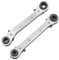 NIYATA 2Pcs HVAC Service Wrench Set 1/4 5/16 3/16 3/8 25° 180°Double Head 16-Teeth Air Conditioner Valve Reversible Ratchet Wrench Multi Ratchet Spanner for Equipment Maintenance