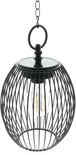 LED-Hänger Solar, Metall, mattschwarz, Kunststoff, warmweiße LED, Solarpanel, An-/Aus-Schalter Maße: Ø 15 x 20 cm, GH 70 cm, für den Außenbereich geeignet