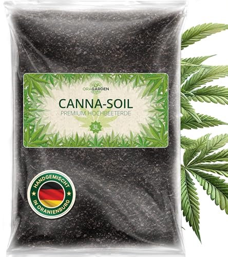ORAGARDEN Cannabis Erde für Zimmerpflanzen und Garten - 3L Hanf Erde für Cannabis Pflanzen, Palmen, Blumen - 8 Komponenten Cannabiserde