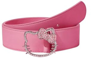 Gkaopi Punk Gürtel Nietengürtel Damen Katze Kopf Schnalle Doppelloch Gürtels verstellbarer Strass Bundgürtel Punk-Ledergürtel Gotischer Gürtel mit Katze Kopf Schnalle für Jeans Hosen Kleider