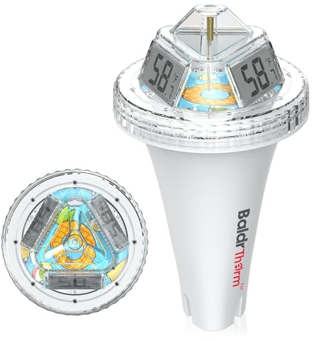 BaldrTherm Pool-Thermometer, digital, schwimmend, leicht ablesbar, Anti-Beschlag-360°-Lesung, IPX7-Wassertemperatur-Monitor für Whirlpool/Eisbad/Schwimmbad/SPA/Aquarium/Teich