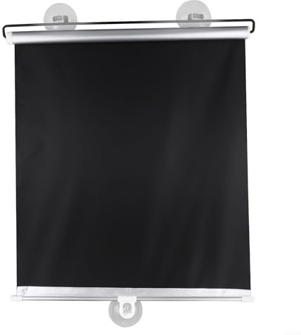 ZiStarlilife Ausziehbare Auto-Sonnenschutz-Rollos mit Saugnäpfen für Privatsphäre und Hitzeschutz – schwarzer PU-Netz-Fenstervorhang, für Fahrzeug, Schlafzimmer, Büro (40 x 60 cm)