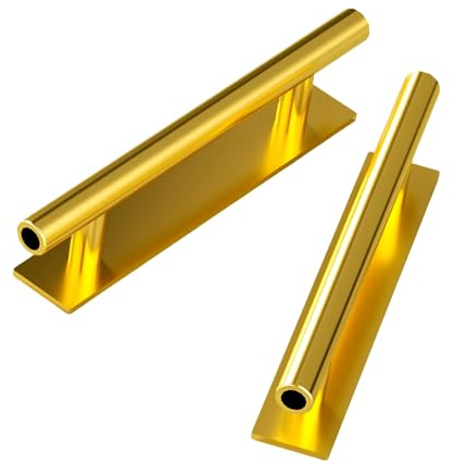 Canvas Trend 2 Pcs 150 X 25mm Cupboard Door Handles,Plastic Sliding Door Handles,No Drilling Stick On Handle,Self-Adhesive Furniture Gate Handle for Wooden Gates,Fridge,Kitchen,Bathroom,Closet (Gold)