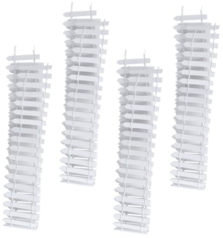 CLISPEED 4 Stück Teiliges Miniatur Holz zaun Lang Breit Weiße Gartenbegrenzung Langlebiger Miniatur zaun für DIY mikrolandschaft Blumentopf dekoration Puppenhaus und Feengarten