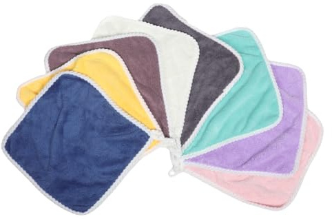 Gatuida 8stücke Babywaschlappen Aus Flanell Quadratische Form Für Gesichts Und Körperreinigung Mit Aufhängeschlaufe Saugfähige Handtücher Für Neugeborene Kleine Kinderhandtücher Zum Abtroc