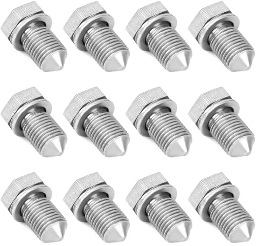 Vexran 12 Piezas Tapones de Drenaje de Aceite M14x1,5 con Anillo de Sellado | Tapones de Cárter de Aceite, Tornillos de Drenaje Hexagonales para Cambio de Aceite de Coche, Moto y Barco