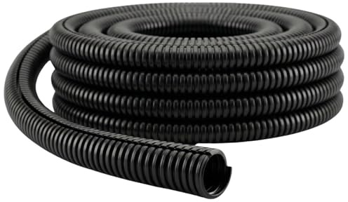 Lumonic 5m Wellrohr geschlitzt | Innendurchmesser 22mm | -40…+125°C | flammhemmendes Polypropylen | Solar, Hausverkabelung, KFZ, Schaltschrank