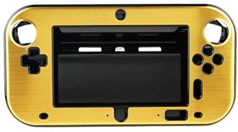 OSTENT Custodia Cover in metallo duro anti-shock in alluminio per Nintendo Wii U Gamepad Color Gold