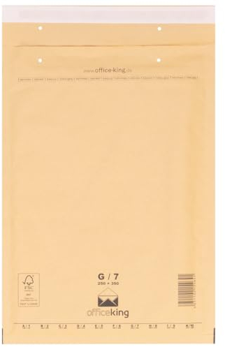 100 x Luftpolstertaschen Gr. G/7 (250x350 mm) DIN A4+ C4 BRAUN - Marken-Qualität von OfficeKing®
