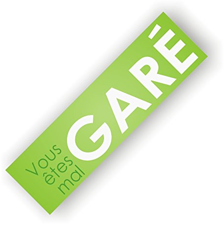 Aufkleber Vous êtes mal garé (Sie haben schlecht geparkt), 20 Stück