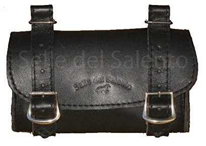 BORSA BORSELLO NERO BICI BICICLETTA SOTTOSELLA BIKE VINTAGE PELLE CONCIATA CUOIO