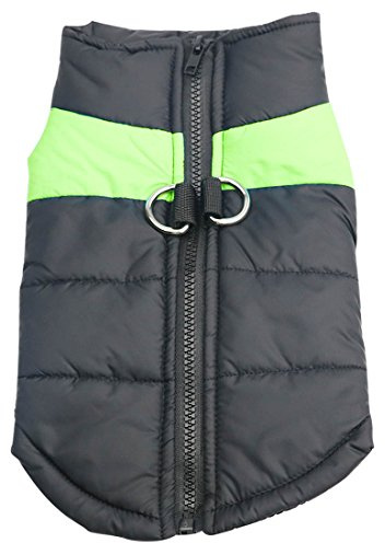 Idepet Haustier Hund Warm Mantel Jacke Wasserdichte Kleidung Kleine Mittlere große Haustier Hund Katze Bekleidung Bekleidung Frühling Herbst Winter- (L, Grün)