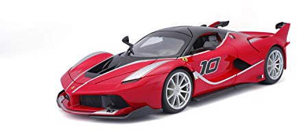 Bburago Ferrari FXX-K: Modellauto im Maßstab 1:18, Ferrari Race & Play Serie, Kofferraum und Motorhaube zum Öffnen, lenkbar, 24 cm, rot #10 (18-16010R)