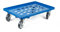 aidB Transportroller für Euroboxen mit 4 Gummilenkrollen, Blau, 600x400 mm, Fläche gerastert, Rollwagen zum Transport von Kisten, Praktischer Kistenroller