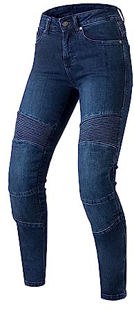 OZONE MOTO Agness II Lady Motorradjeans Damen | Aramidfaser Futter | Knie Protectoren Stufe 2 | Taschen für Hüft und Steißbeinprotektoren | Slim Fit