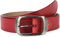 styleBREAKER Unisex Leder Gürtel Unifarben mit glänzender Oberfläche und gebürsteter Schnalle, kürzbar 03010104, Größe:100cm, Farbe:Weinrot