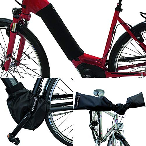NC-17 E-Bike Schutzhüllen-Set/Akku Unterrohr/Motor Handlebar Cover/Nylon und Neopren/Schwarz, 3er