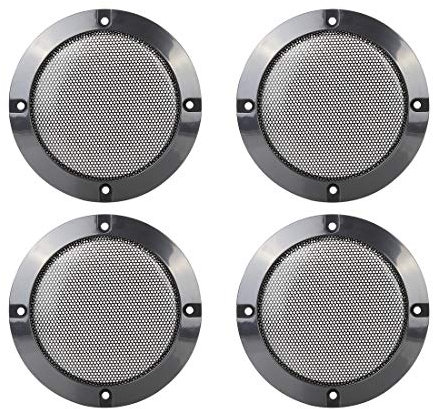 X AUTOHAUX 4pcs 4 Car Metal Glossy Audio Speaker Cover Mesh Grill Horn Guard