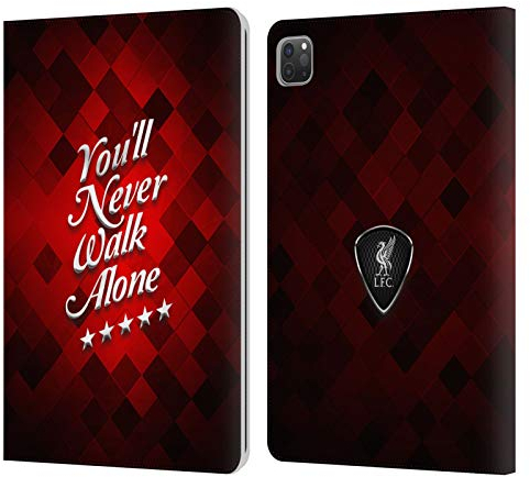 Head Case Designs Offizielle Liverpool Football Club Grau Pixel YNWA Kursiv Liver Bird YNWA Leder Brieftaschen Handyhülle Hülle Huelle kompatibel mit Apple iPad Pro 11 2020/2021 / 2022