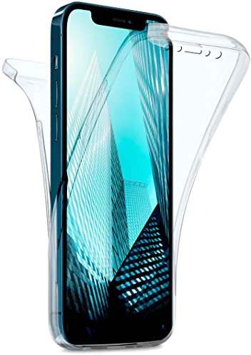 moex Double Case für Apple iPhone 12 Pro Max Hülle Silikon Transparent, 360 Grad Full Body Rundum-Schutz, Komplett Schutzhülle beidseitig, Handyhülle vorne und hinten - Klar