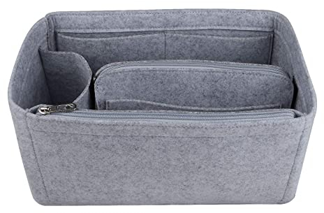 NOTAG Taschen-Organizer, leichter Filztaschen-Organizer, Einsatz, mehrere Taschen, Tragetaschen-Organizer (Grau, groß)