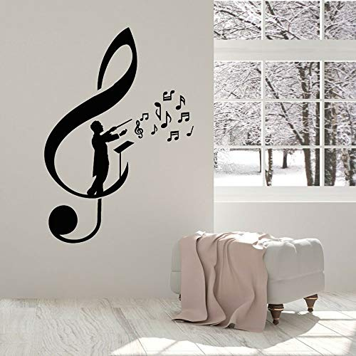 NSRJDSYT Vinyl Wandtattoo Höhenschlüssel Noten Notizen Dirigent Maestro Orchester Aufkleber Konzert Musik Studio Klassenzimmer Innendekor Wandbild 74x106cm